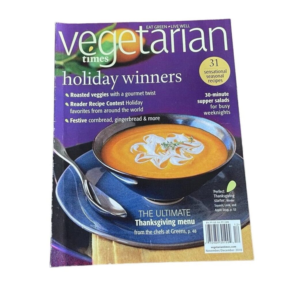 Vegetarian Times Magazine u Nov Dec 2010  Vol 37  No 1  Issue 381 A Green Thanks